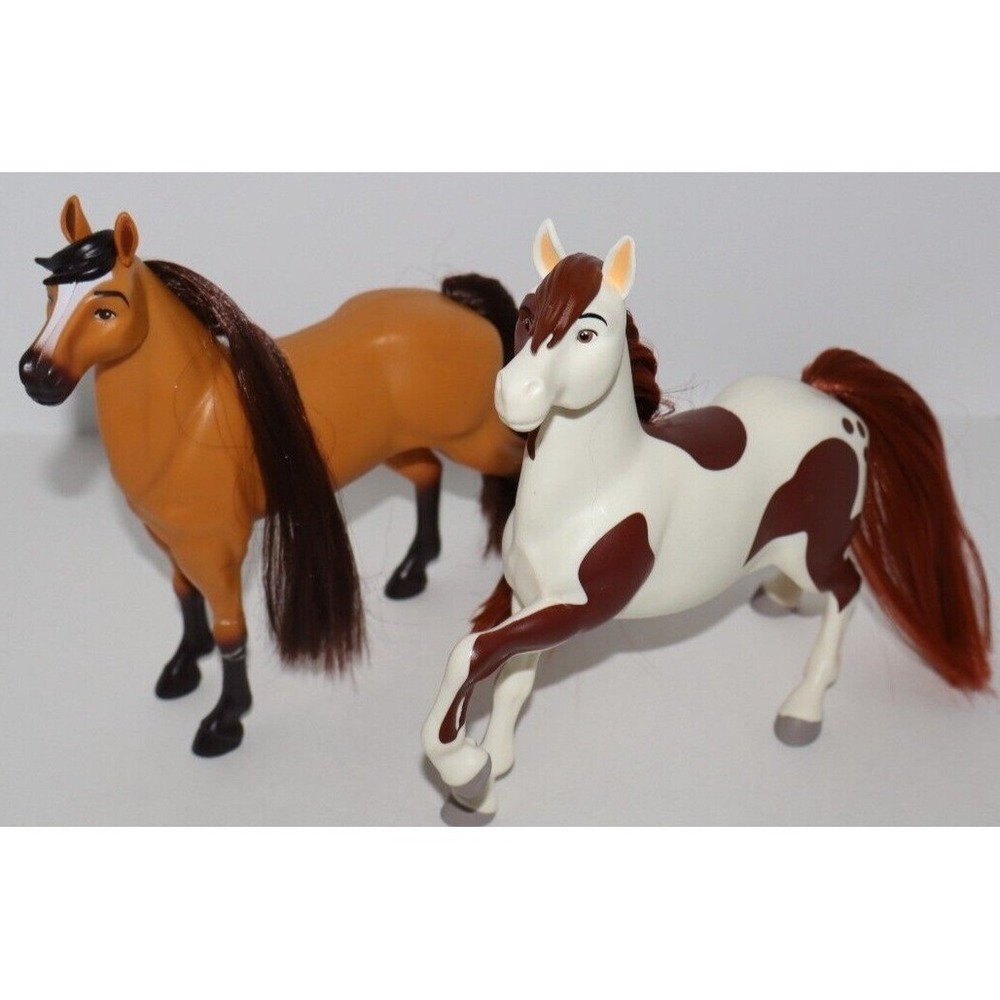 Dreamworks Spirit Untamed & Riding Free Plastic Horses Pony Spirit & Boomerang